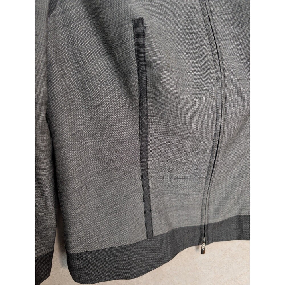 100% Wool Zip Jacket Coat Size 4 Gray Cropped Minimalist Blazer Model Luxury image 6